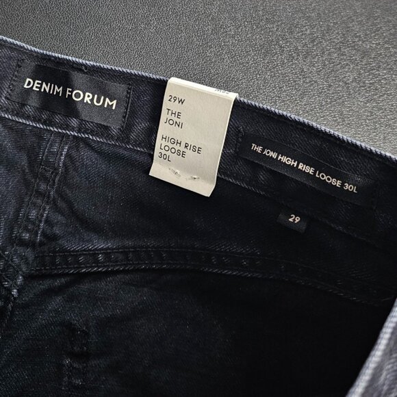 Denim Forum The Joni High Rise Loose Jeans, Black Eyeliner, Button Fly, 29, NWT - Picture 7 of 11
